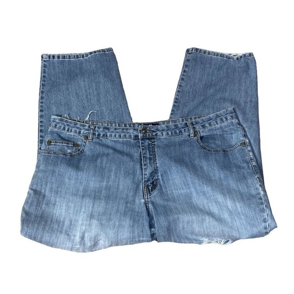 LA Blues Stretch Jeans Light Wash Distressed 5-Pocket Size 24 WP - Picture 2 of 9